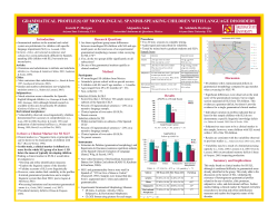 grammatical profile(s) of monolingual spanish-speaking