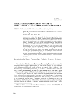 saturated phenomena: from picture to revelation in jean