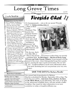 Fireside Chat Long Grove Times - Long Grove Historical Society