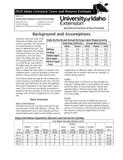 Daily Feed Ration Quantities (lb/cow) and Cost by Pen ($/day)
