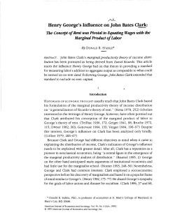 Henry George`s Influence on John Bates Clark