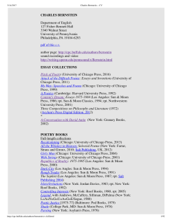 pdf of this c.v. - Electronic Poetry Center