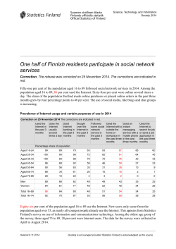 One half of Finnish residents participate in social network services