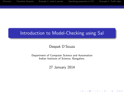 Introduction to Model-Checking using Sal