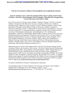 Outcome of treatment in children with hypodiploid