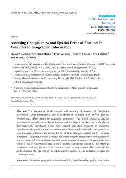 Assessing Completeness and Spatial Error of Features in
