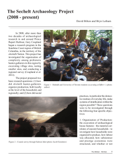 The Sechelt Archaeology Project (2008 - present)