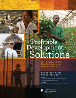 Profitable Development - Brookings Institution