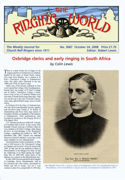 Oxbridge clerics and early ringing in South Africa