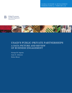 uSaid`S public-private partnerShipS