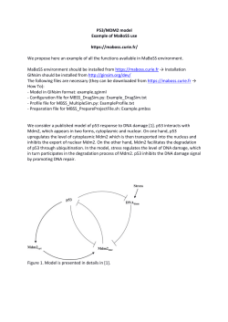 P53/MDM2 model Example of MaBoSS use https://maboss.curie.fr