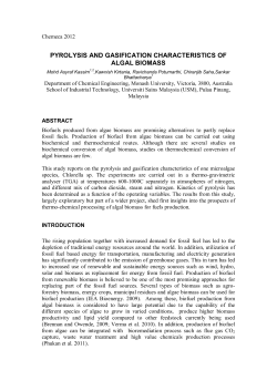 PYROLYSIS AND GASIFICATION CHARACTERISTICS OF ALGAL