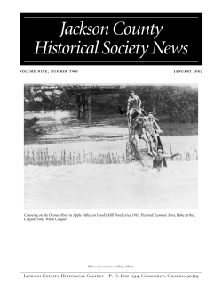 Jackson County Historical Society News