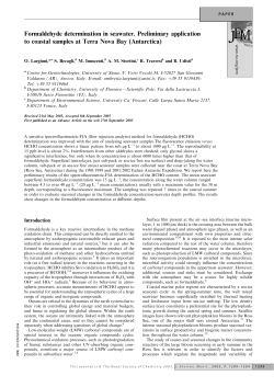 Formaldehyde determination in seawater. Preliminary