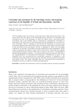 Curriculum and assessment for the knowledge society