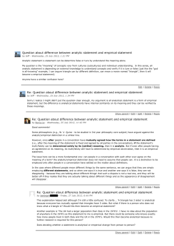 Question about difference between analytic statement and empirical