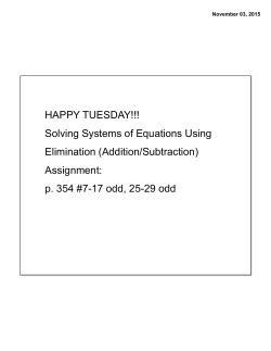 Solving Systems of Equations Using Elimination (Addition/Subtraction)