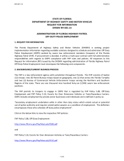 STATE OF FLORIDA DEPARTMENT OF HIGHWAY