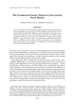 The Presidential Puzzle: Political Cycles and the Stock Market