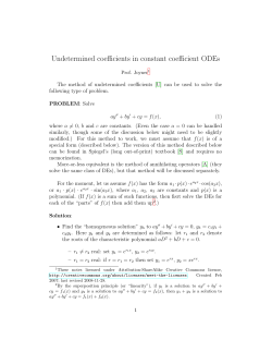 Undetermined coefficients
