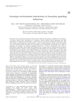 Genotype.environment interactions in honeybee guarding behaviour