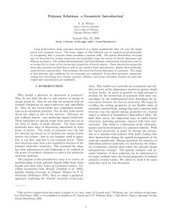 Polymer Solutions: a Geometric Introduction