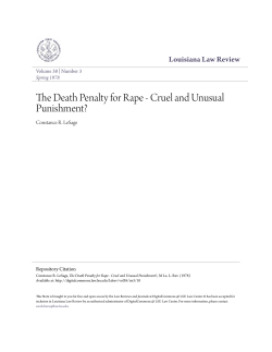 The Death Penalty for Rape - Cruel and Unusual Punishment?