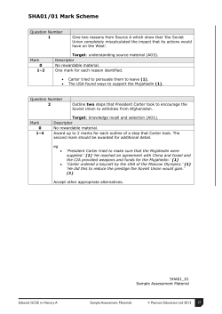 5HA01/01 Mark Scheme