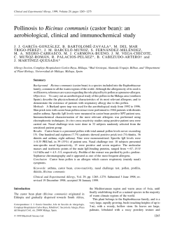 Pollinosis to Ricinus communis (castor bean): an aerobiological