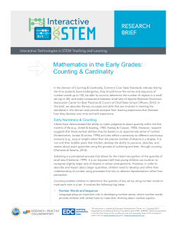 Mathematics in the Early Grades: Counting