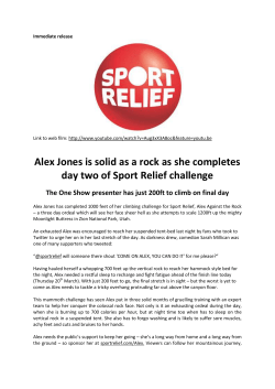 Alex Jones is solid as a rock as she completes day