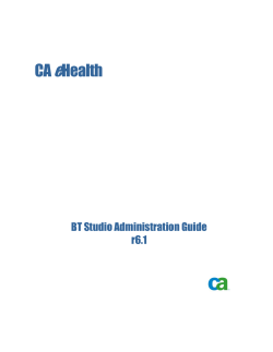 CA eHealth BT Studio Administration Guide