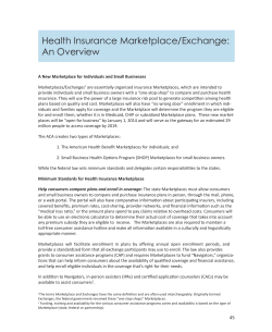 Health Insurance Marketplace/Exchange: An Overview