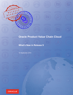 Oracle Product Value Chain Cloud: What`s New in Release 9