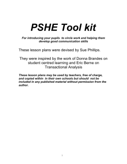 Introducing the tools of PHSCE into your class