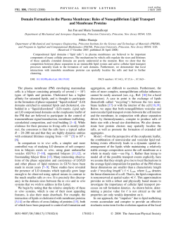Domain Formation in the Plasma Membrane