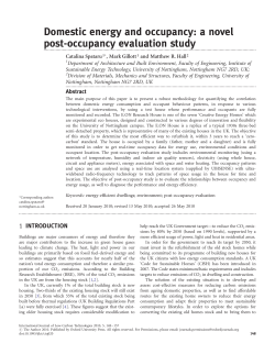 Domestic energy and occupancy: a novel post
