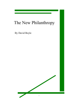 The New Philanthropy