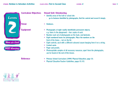Curriculum Objectives Strand Unit: Orienteering Venue