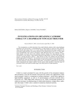 Investigations on obtaining cathodic cobalt in a diaphragm type
