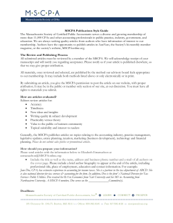 MSCPA Publications Style Guide The Massachusetts Society of