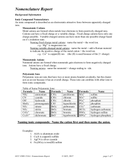 Nomenclature Worksheet
