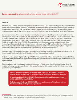 Food Security report, Quebec