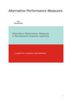 Alternative Performance Measures