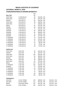saturday, march 5, 2016 steer/heifer results shown separately brush