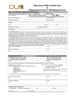 ATM/Debit Card Application