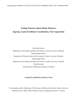 Testing Theories about Ethnic Markers: Ingroup Accent