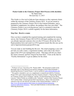 1 Pocket Guide to the Clemency Project 2014 Process (with