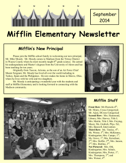 Mifflin Elementary Newsletter - Madison Local School District