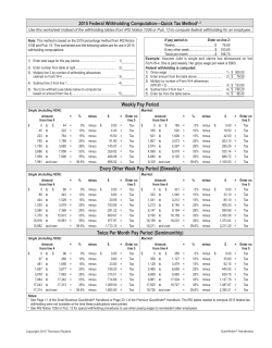 2015 Federal Withholding Computation&mdash;Quick Tax